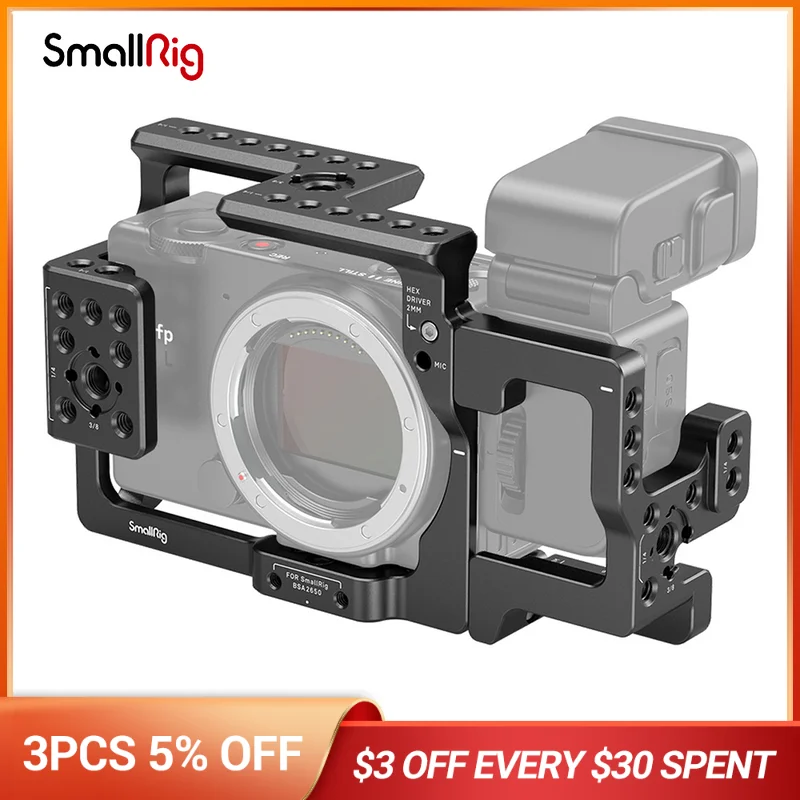 

SmallRig Cage Kit Only for Sigma fp & fp L Series, Comes with NATO Rail, Locating Holes for ARRI and 1/4" & 3/8" Threaded Holes
