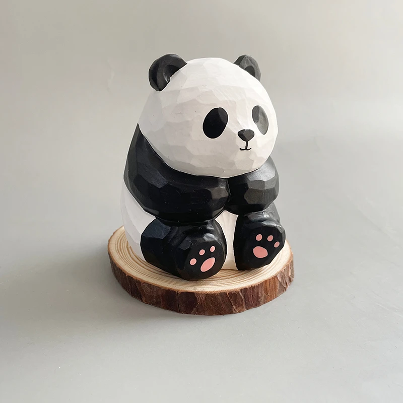 

Hand-carved panda decoration Soft cute cure computer office desktop decoration car car birthday gift living room decoration