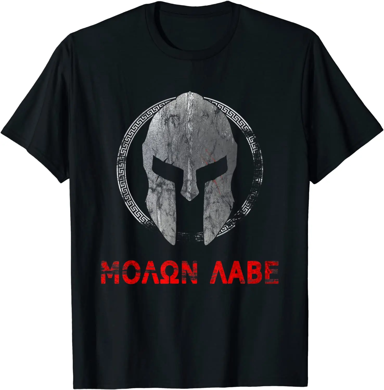 Spartan Warrior Helmet Molon Labe Vintage Men T-Shirt Short Sleeve Casual 100% Cotton O-Neck  Summer Tees