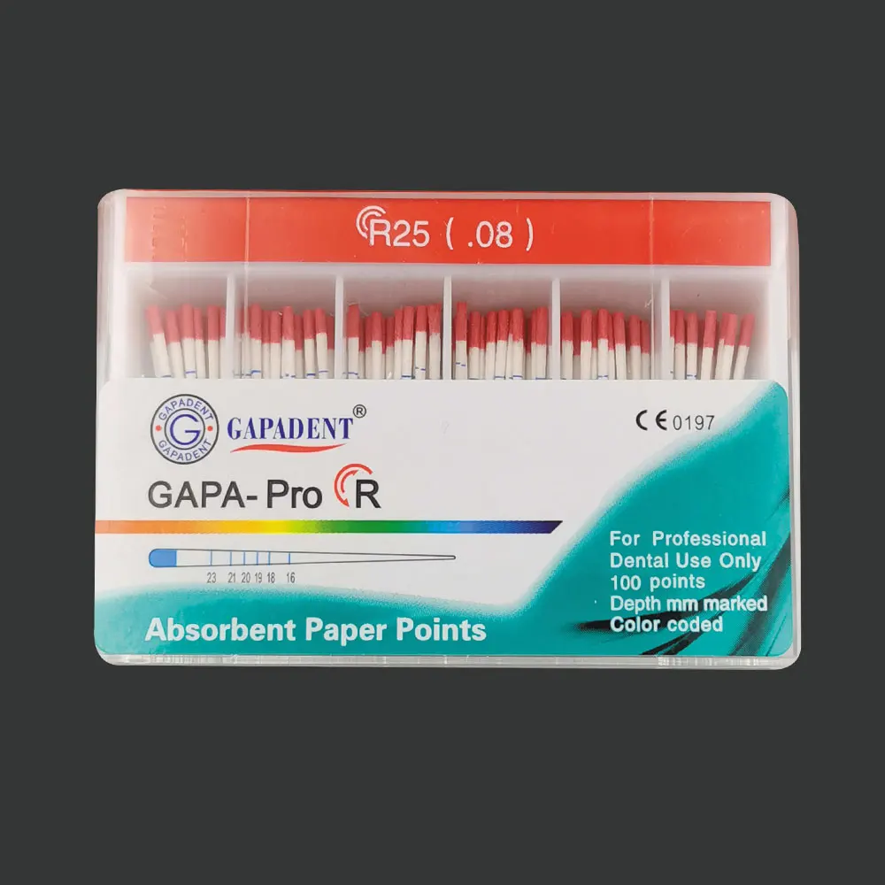 

08 Taper Dental Absorbent Paper Points R25 Red Paper Points Fit to Reciprocal Files 100pc/box Root Canal Absorption Endodontics
