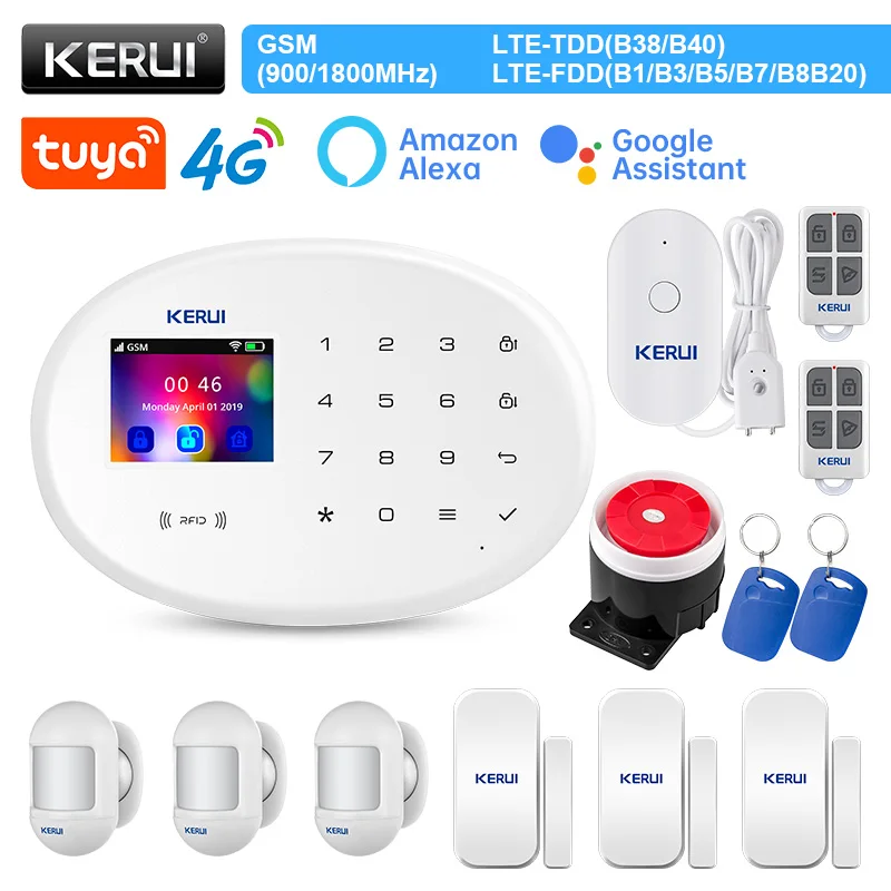 

KERUI W204 домашний комплект 4G WIFI GSM сигнализация Система безопасности Tuya умный датчик движения Детектор датчик двери сирена