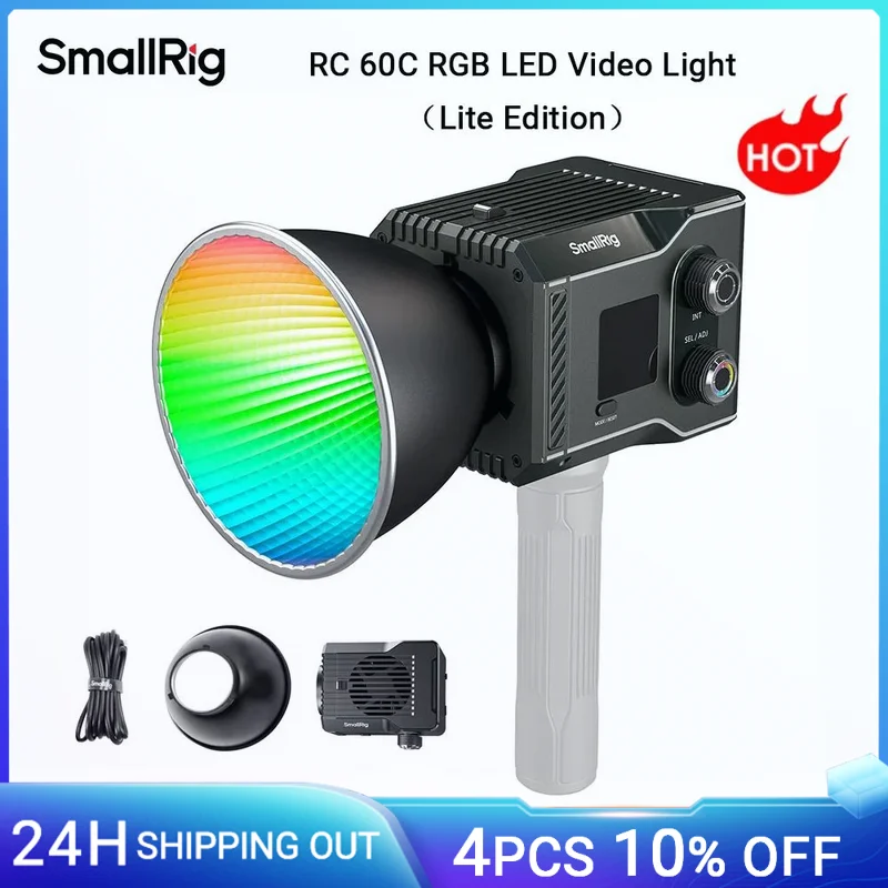 Фото Светодиодная видеолампа SmallRig RC 60C RGB со встроенной батареей и управлением через приложение, 2500–10000 К с регулировкой G/M и цветным фильтром, Lite Edition №1