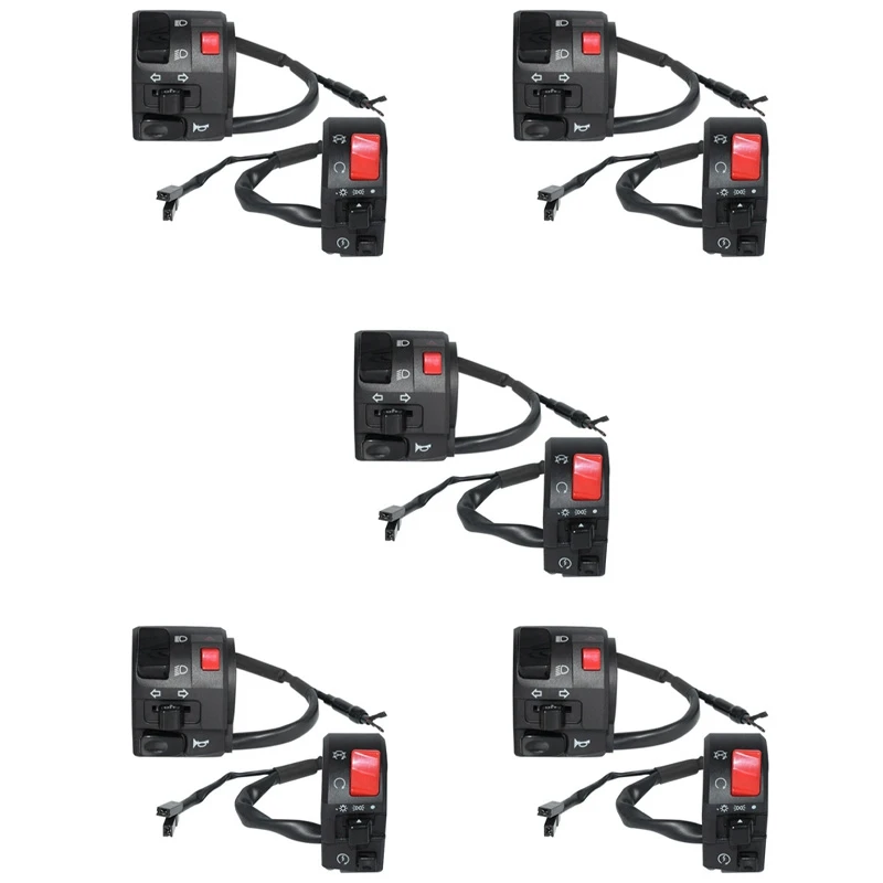 

10-дюймовые 22 мм переключатели управления для Руля Мотоцикла квадроцикла левый и правый для кнопки руля Сигнал поворота туман