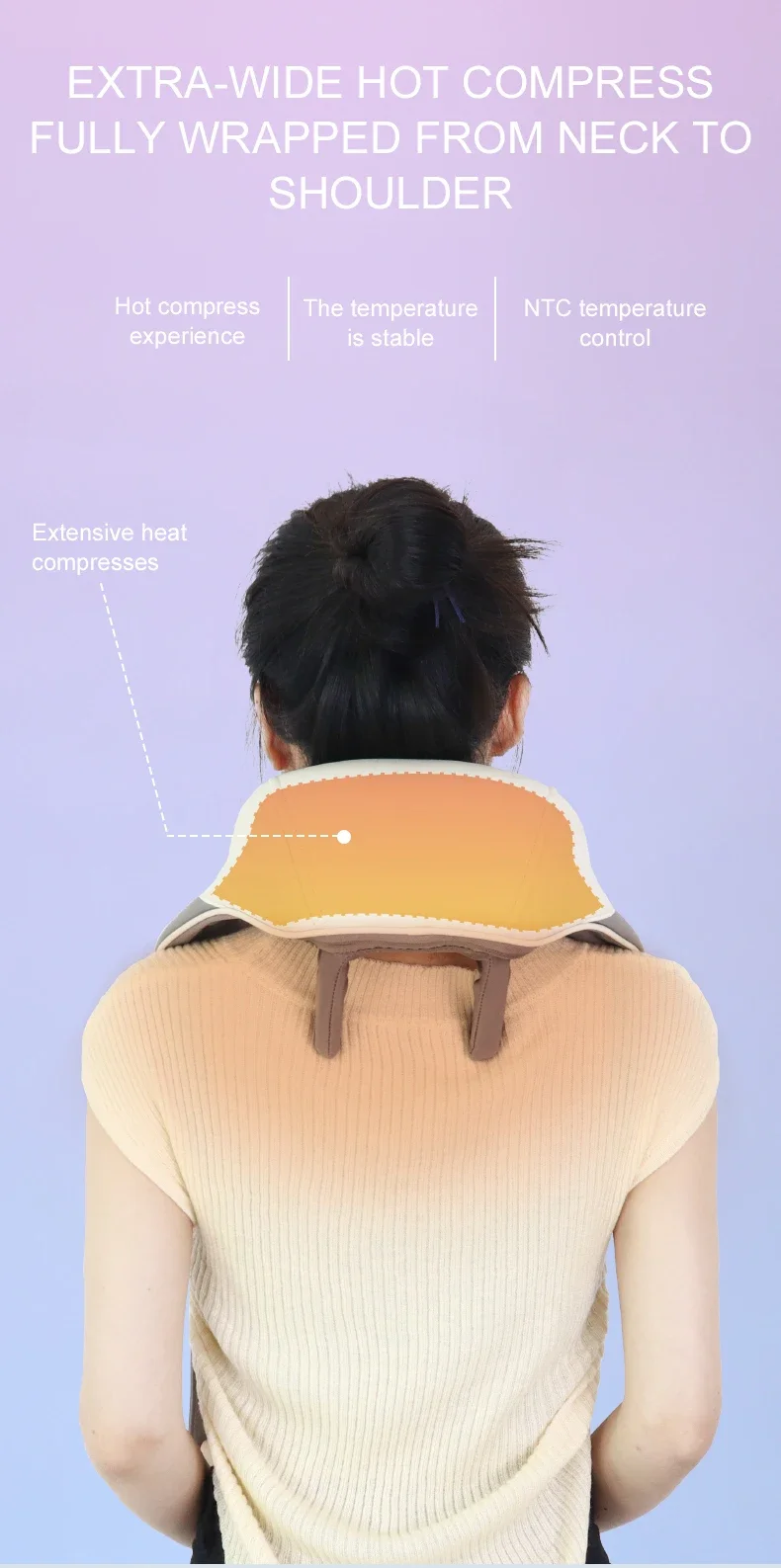 Перезаряжаемый массажер для талии и спины с питанием от USB шейной подушкой