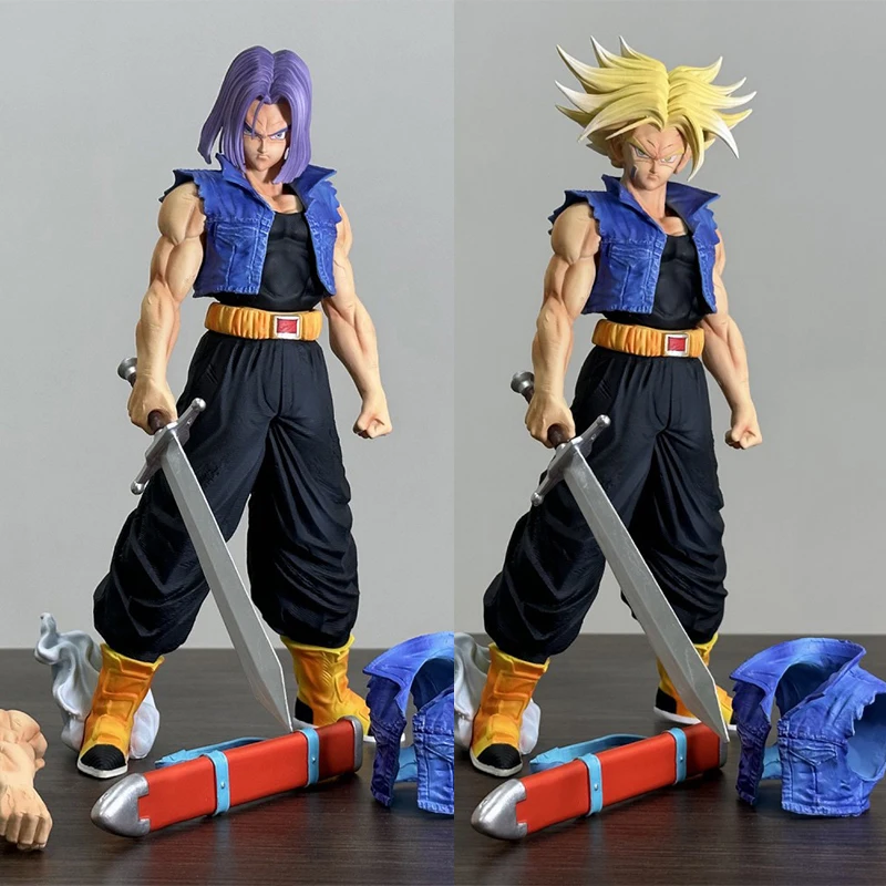 

29cm Anime Dragon Ball Z Future Trunks Figure Shippuden PVC Statue Trunks 2 Hands Action Model Collection Toys Brinquedos Gifts