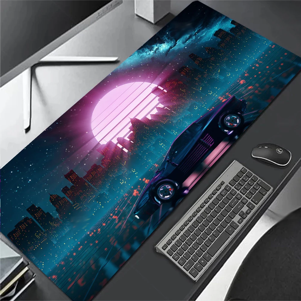 

Cyberpunk Neon City Gaming Mouse Pad Anime Gamer Desk Mat Xxl Keyboard Pad Desktop Large Computer Table Surface For Accessories