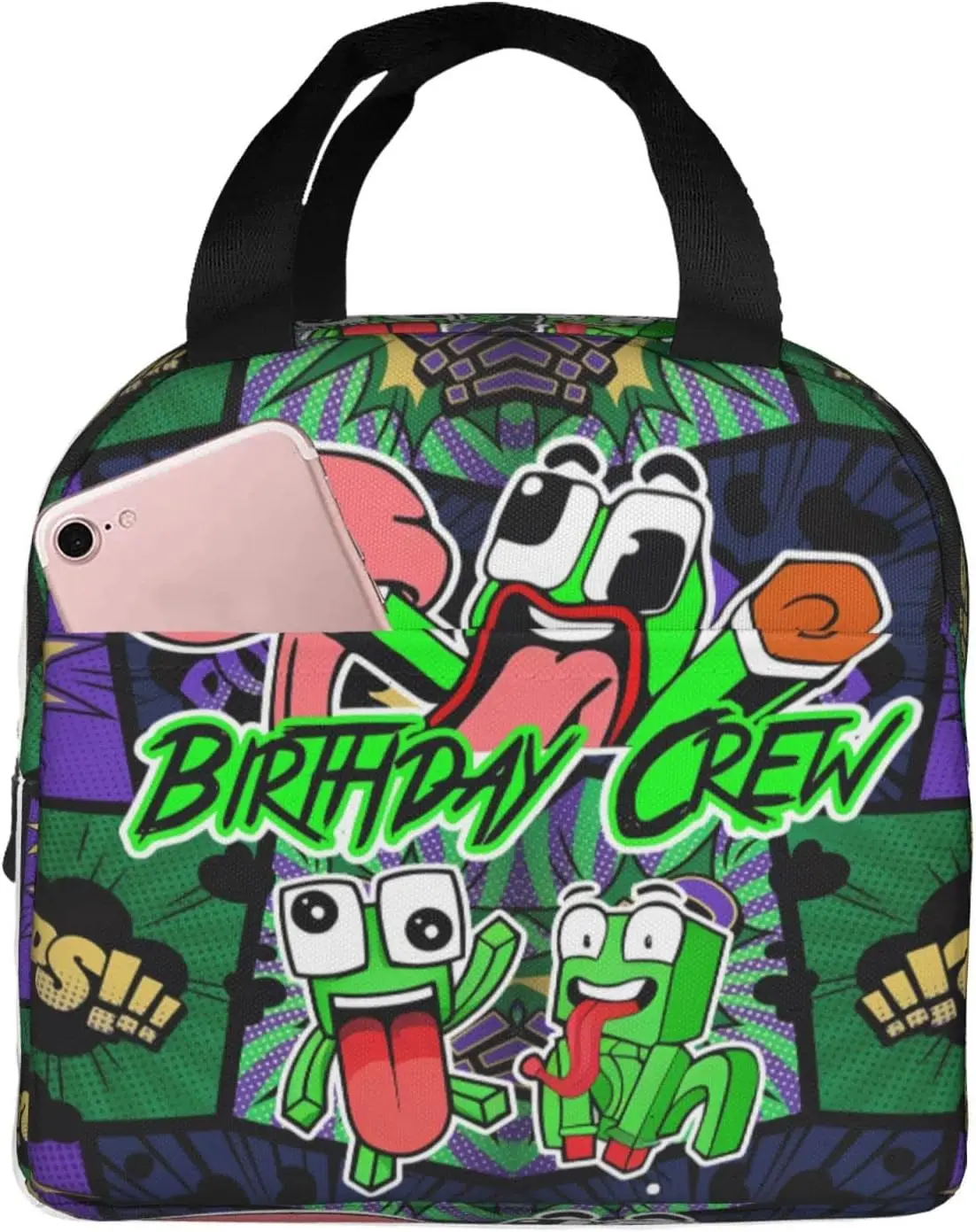 

Cartoon Character Printing Lunch Bag Portable Insulated Reusable Lunch Bag Children's Cartoon Character School Use Lunch Bag