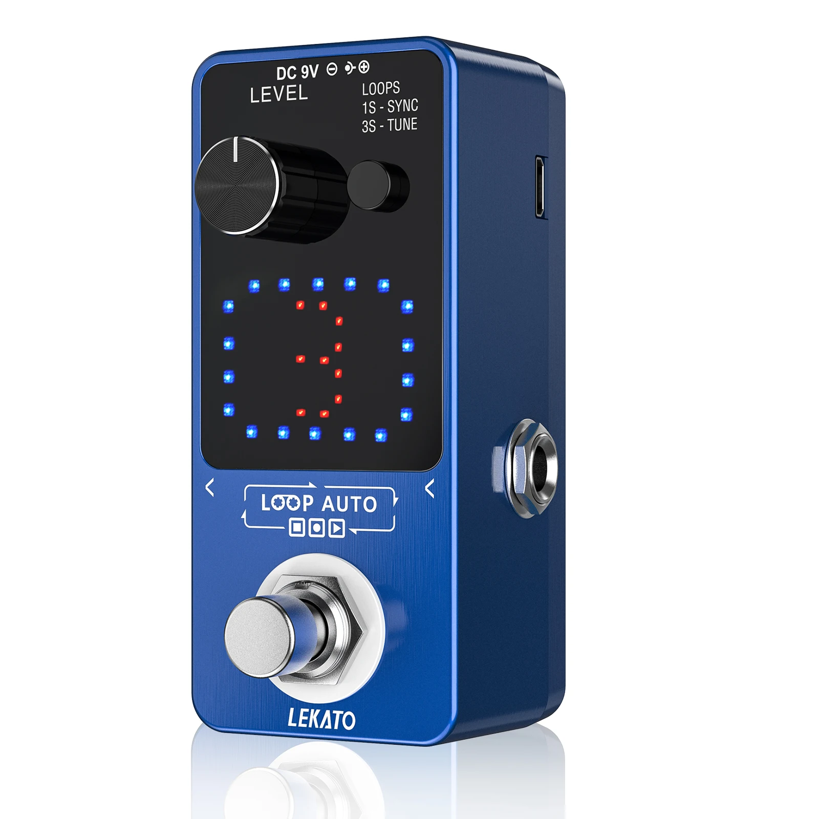 Lekato педаль петлителя Guitar Electric Multi Effect Гитарный процессор Digital Music 3 Wave Slot на 6 минут