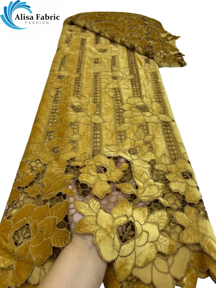 Новинка 2024 изящная мягкая вышитая бархатная кружевная ткань лучшего качества 5