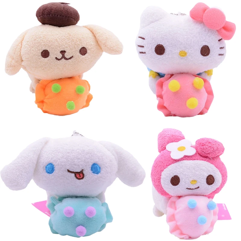 

10 см Kawaii Kuromi Melody Cinnamoroll Kt Cat Ice Cream Cone плюшевая игрушка милый плюшевый кулон аксессуары для девочек подарок на день рождения игрушки