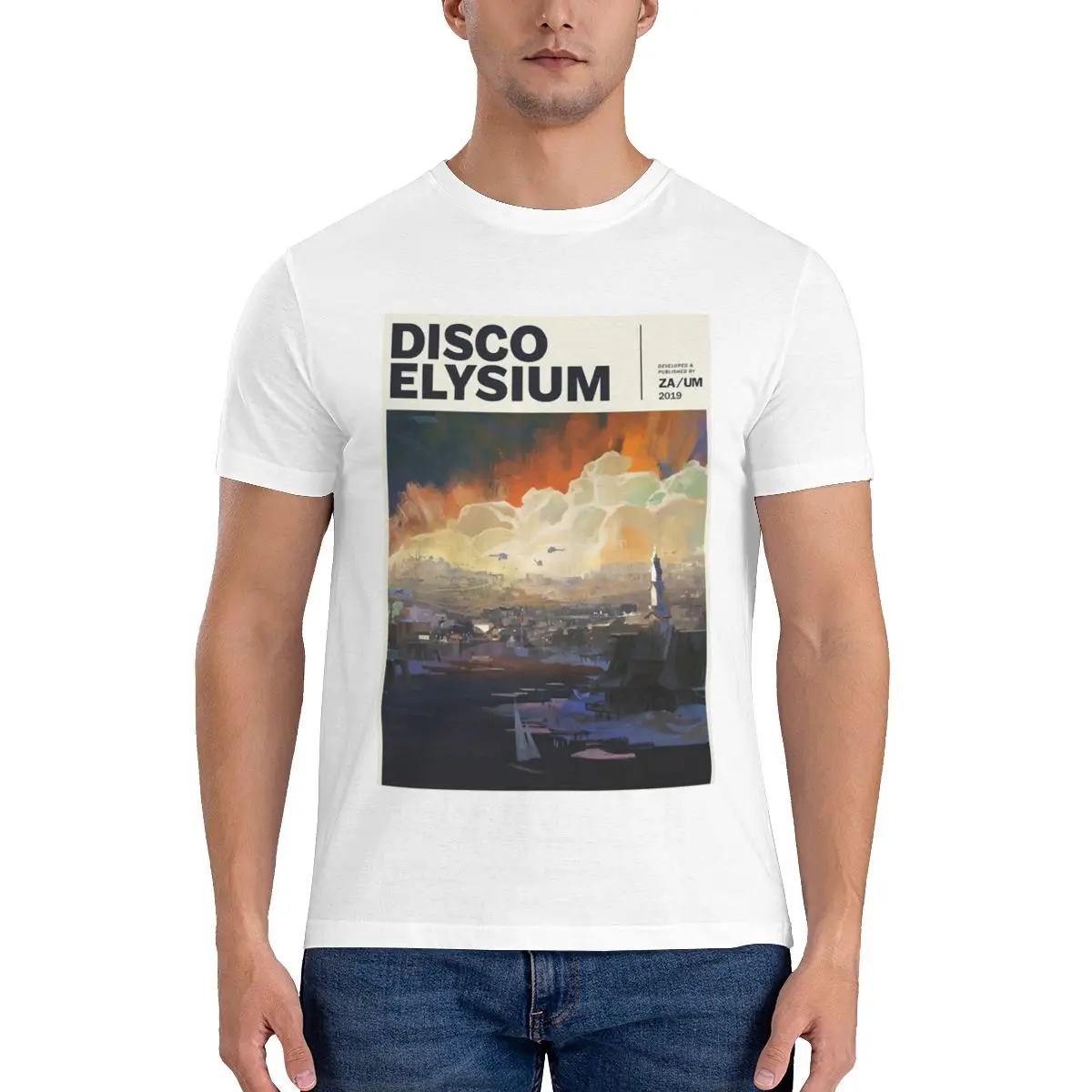 

Vintage T Shirt Disco Elysium Pattern T-Shirt attribute skill game intellect fanart videogame Couple Cotton Print Tees O Neck