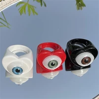2022 creative eye resin ring unisex white red black acrylic knuckle love big eye ring fashion party jewelry gifts