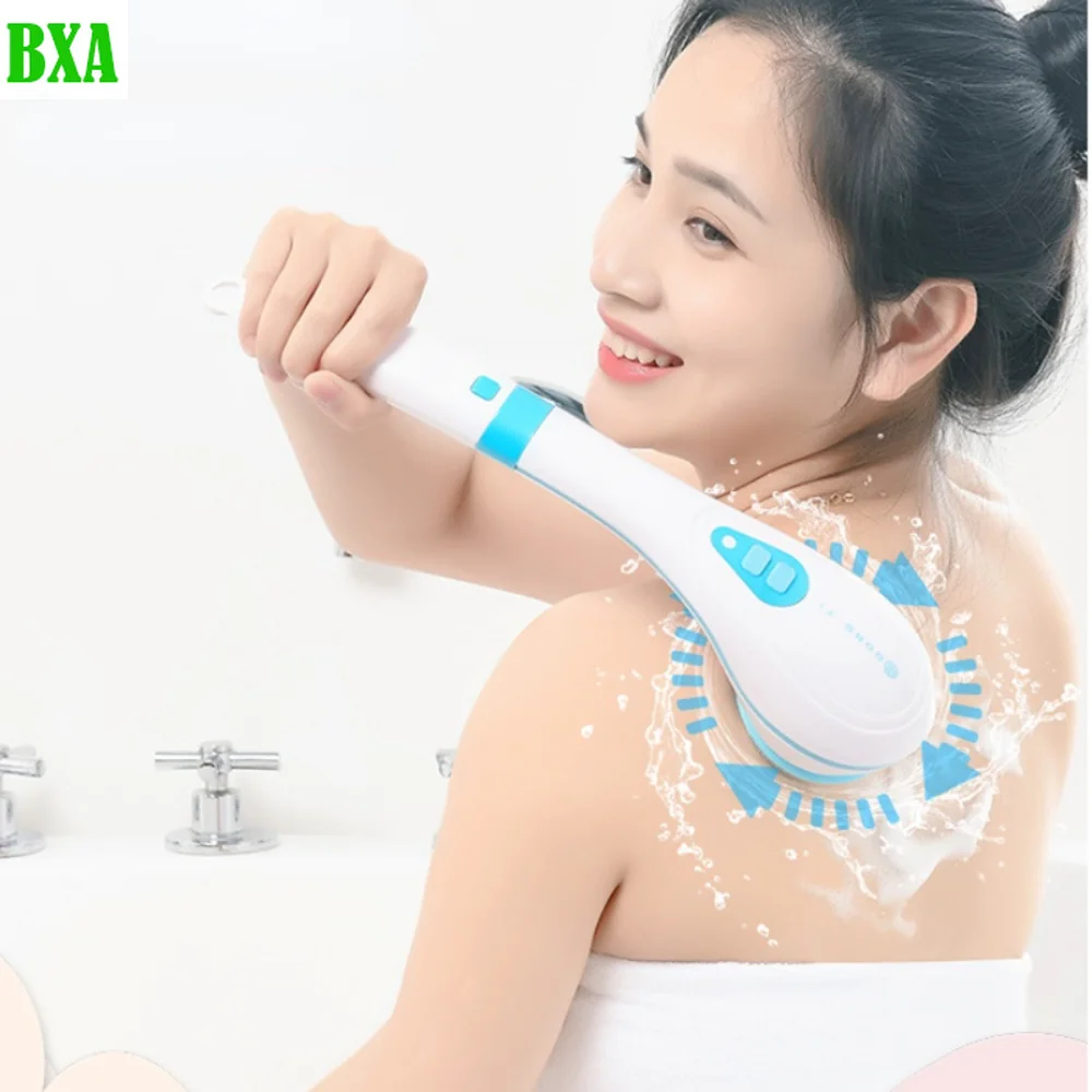 Long Handle Bath Brush Electric Body Massager Multifunction Cleaning Brush for Home Back Massage Automatic Rubbing Mud Brush