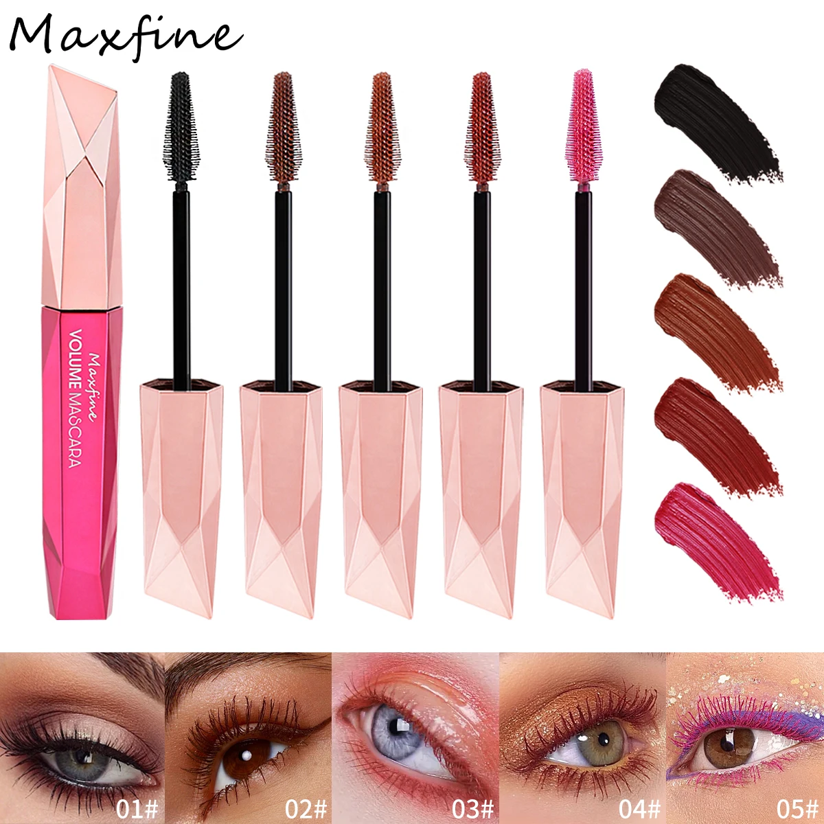 Многоцветная Густая Тушь Для Ресниц Водостойкая Удлиняющая Без Завитков Черный