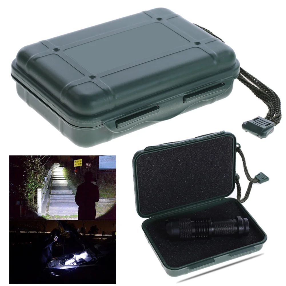 

Universal Waterproof Anti Fall Green Plastic Storage Box Suitable for Flashlight Light Lamp Container Portable Case