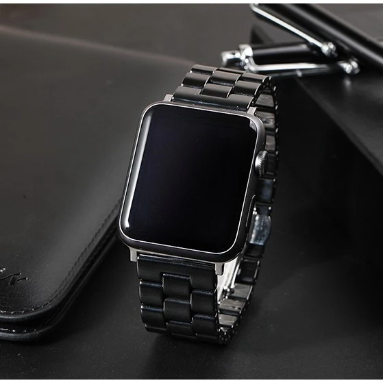

Classic Ceramic Watch Strap for Apple Watch Series 6 5 se 4 3 2 1 38mm 42mm 40mm 44mm Butterfly Metal Buckle