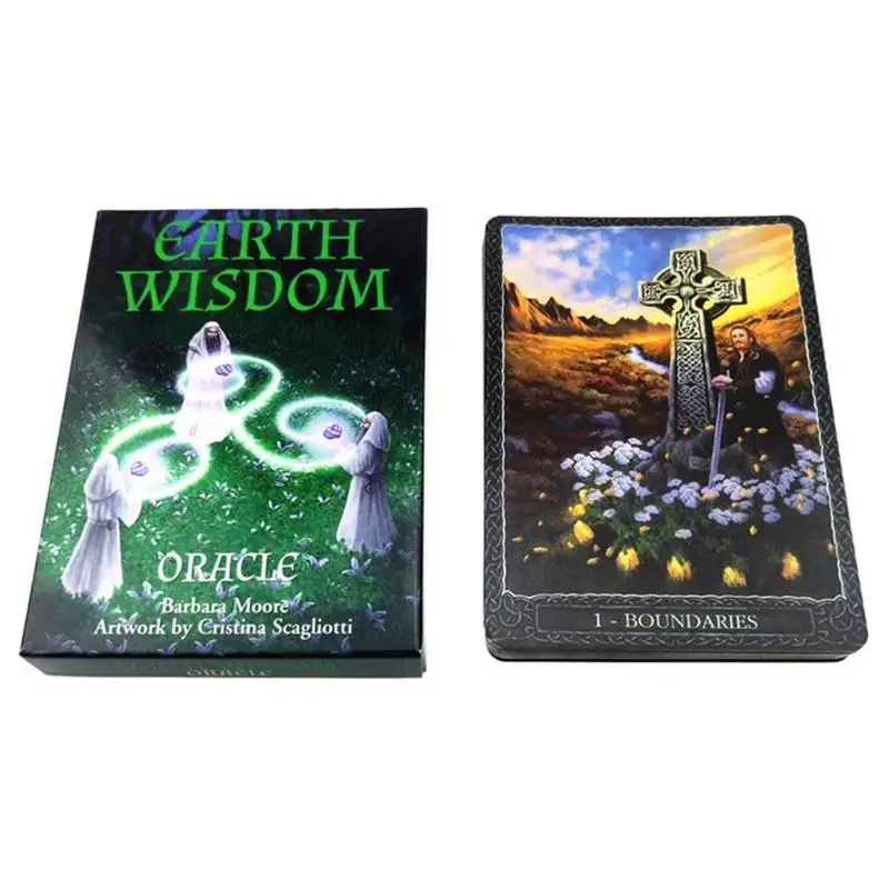 

Newest Earth Wisdom Oracle Tarot Cards for Kids Adults Mysterious Divination Comics Game Board English Pocket Deck Playing Cards