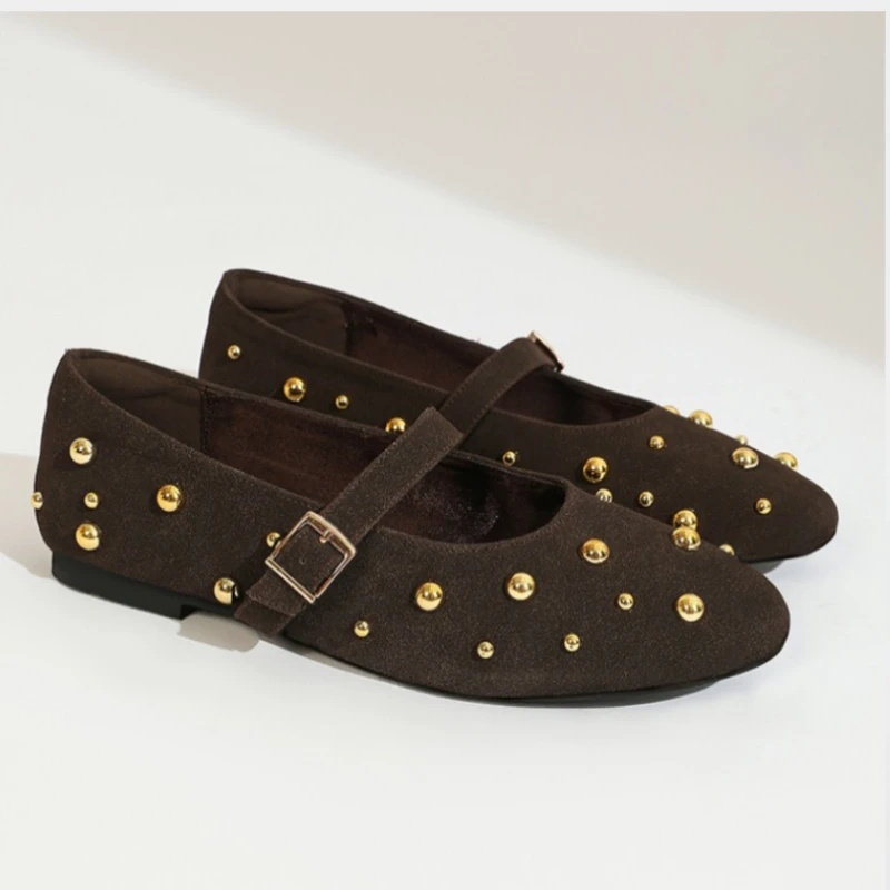 Женские туфли Мэри Джейн с круглым носком на металлической подошве