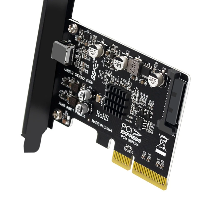 ASM3242 Карта адаптера PCI-E к типу C USB3.2 Gen2 Расширение переходной платы