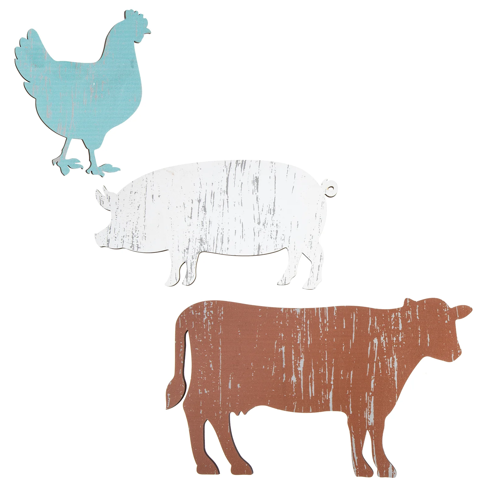 

Farm Animal Wood Figurine Wooden Crafts Stacking Toys Farmhouse Wall Hanging Chicken