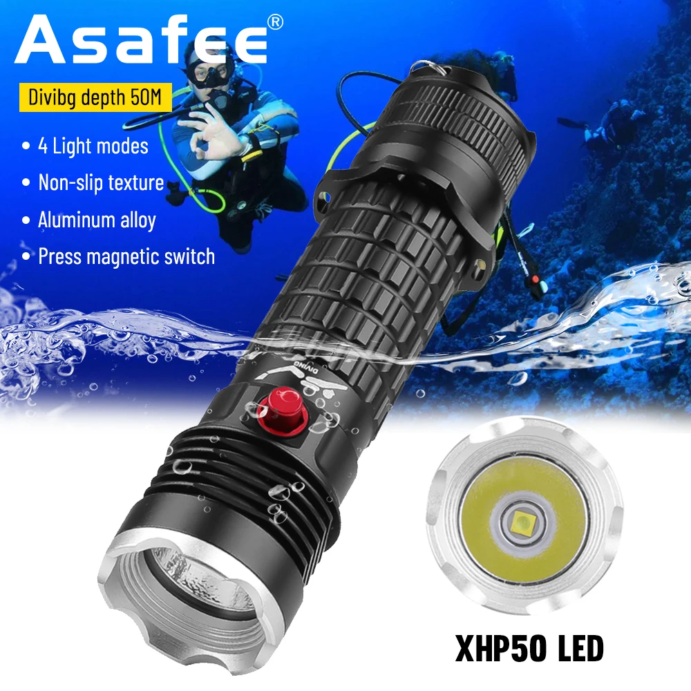 

Фонарик Для Подводного Погружения Asafee D902, 50 м, 200 лм