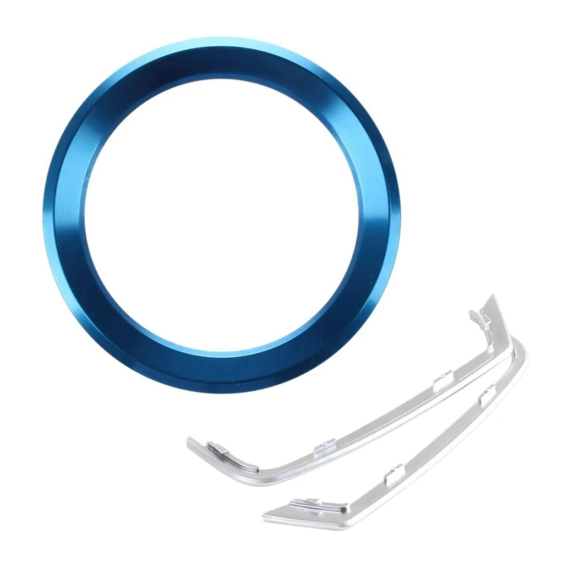 

3 Pcs Car Accessories: 1 Pcs Steering Wheel Circle Covers & 2 Pcs Door Tweeter Slot Plug Stickers