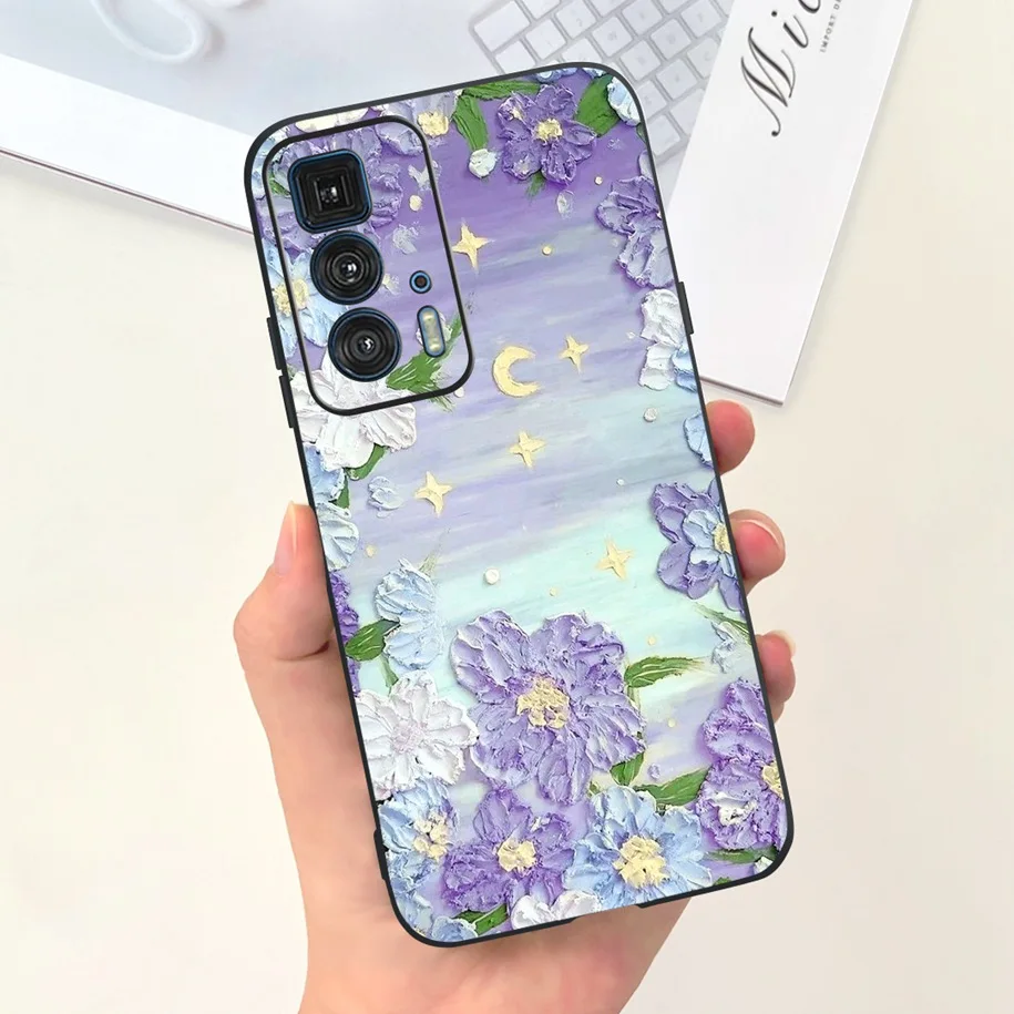 Чехол для Motorola Edge 20 Pro чехол телефона модный тонкий мягкий с цветочным рисунком Moto