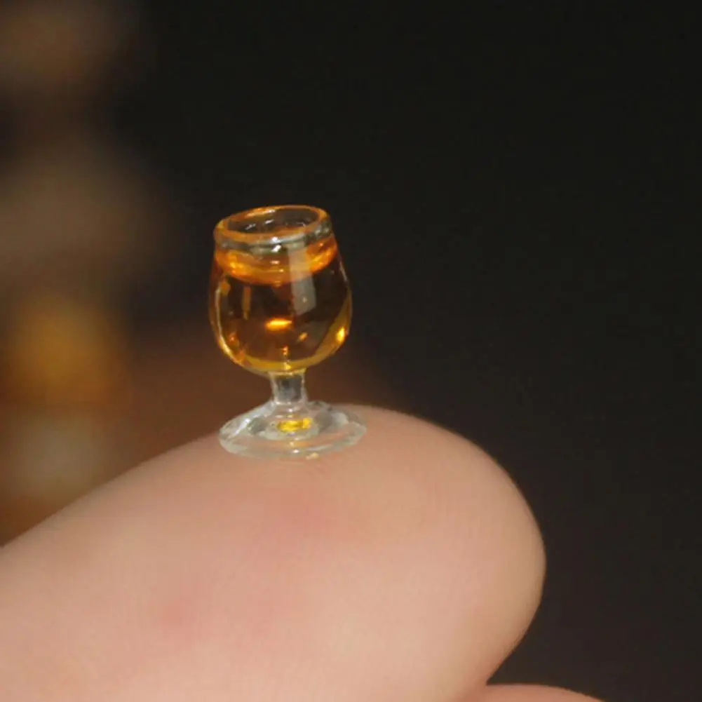 

Practical 1 Set Fashion Lightweight Dollhouse Wine Cup Bottle Resin Miniature Wine Cup Corrosion Resistant for Children