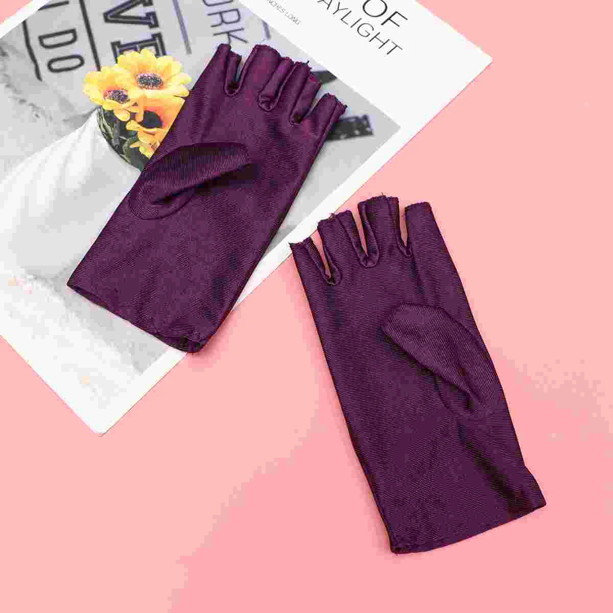 

Gloves Uv Glove Manicure Nail Anti Shield Half Fingerfingerless Sunblock Hands Drivingsalon Dryer Protection Mittscotton