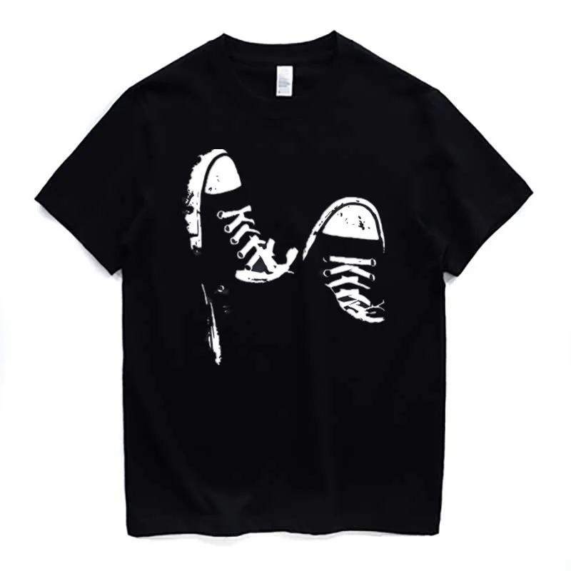 

Fashion Sneakers Board Shoe T-Shirt Short Sleeve Casual 100% Cotton O-Neck Summer Mens T-shirt Size S-3XL
