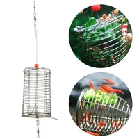 catch holder stainless steel fishing tackle aquarium bait feeder fishing bait cage food feeding fishing lure trap