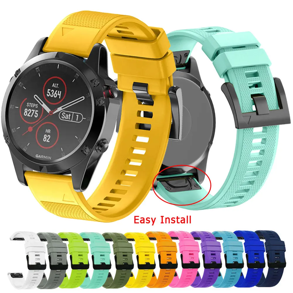 

Силиконовый ремешок для наручных часов Garmin Fenix 5S 6S 5 6 5X 6X Pro Plus 3 HR, браслет для умных часов Forerunner 935 20 мм 22 мм 26 мм