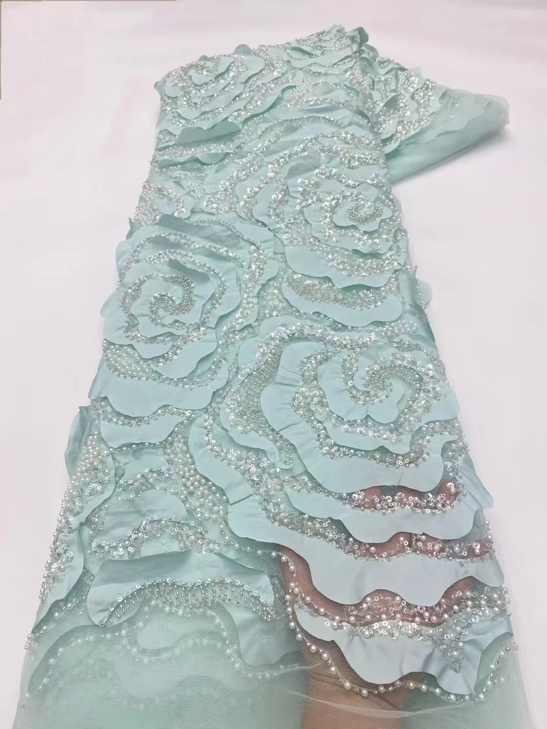 2024 легкая роскошная тюлевая кружевная ткань 5 ярдов новая высококачественная