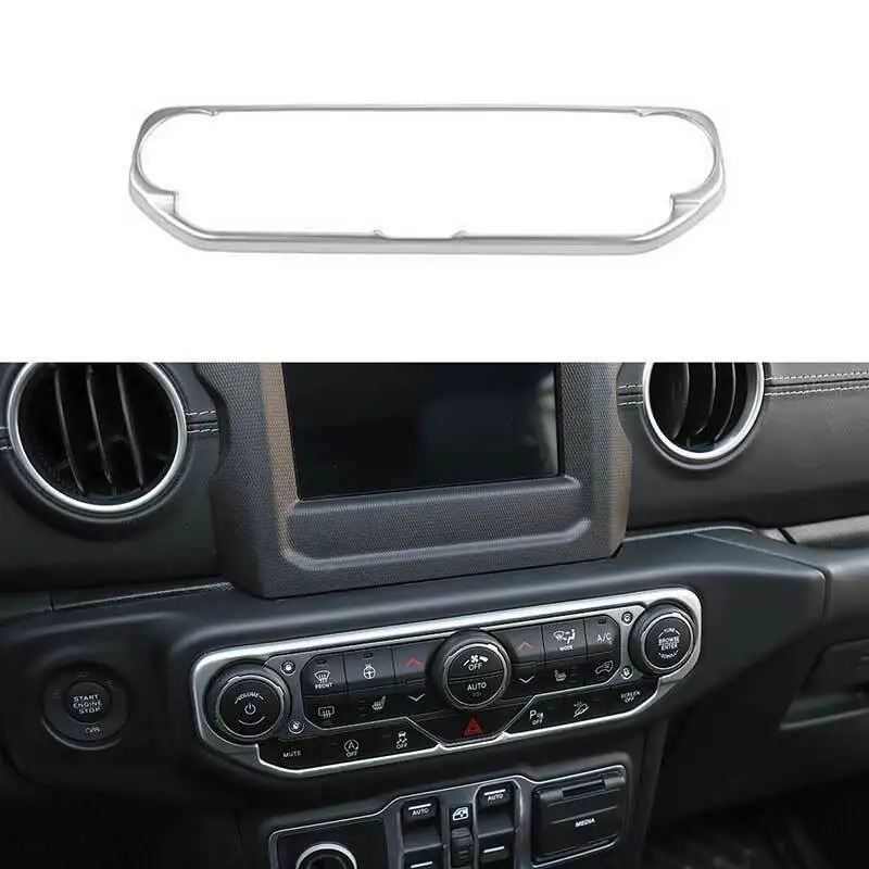 

For Jeep Wrangler JL 2018-2021 Matte Silver Central Console AC Switch Panel Trim