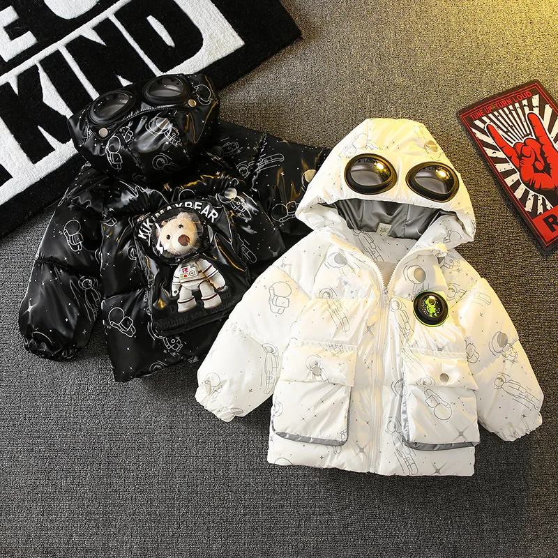 

Boys Thicken Jacket Coat White Children's Warm 2022 Size Winter Clothing Plus Overcoat Down Cotton