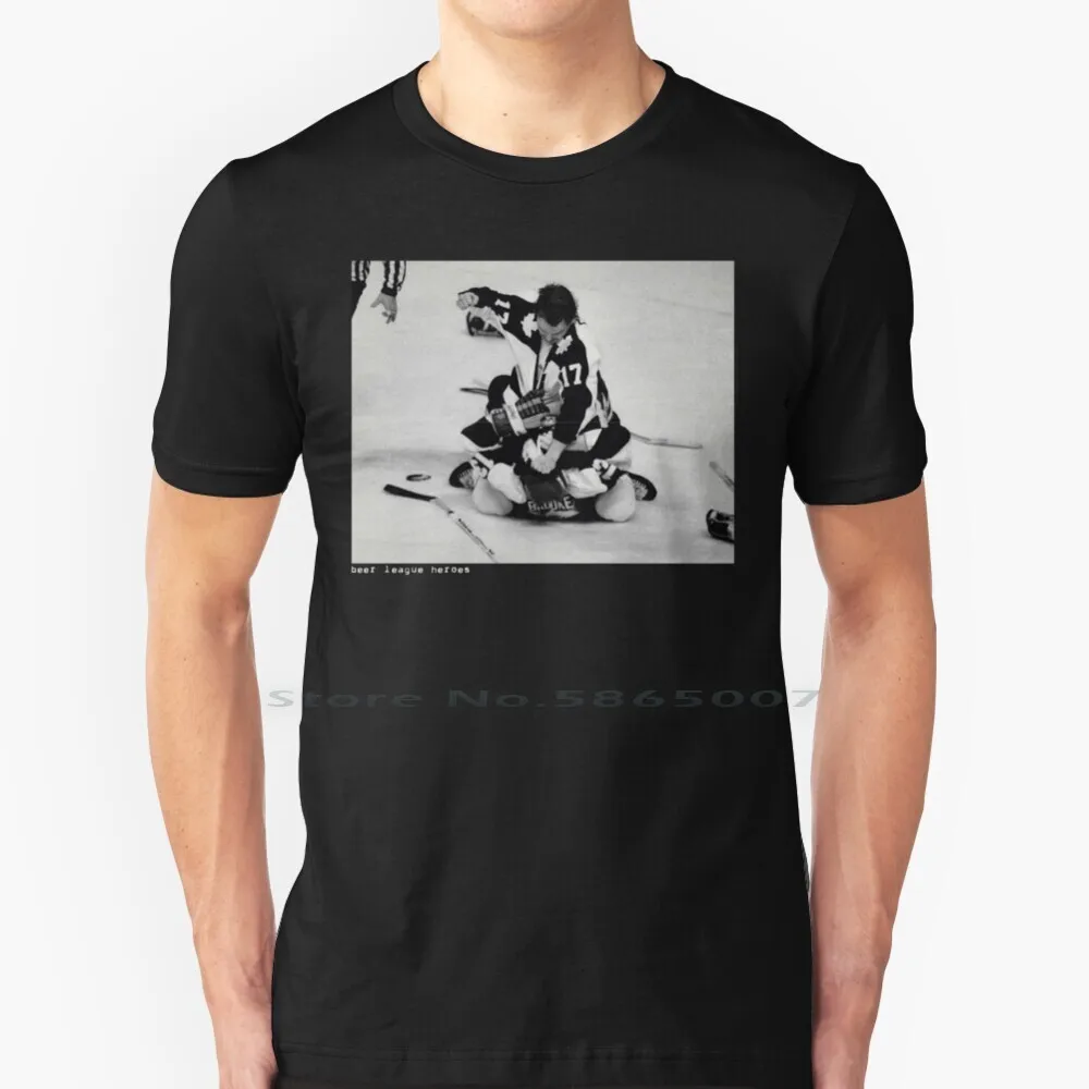 

Wendel Clark-Beer League Heroes T Shirt 100% Cotton Hockey Fight Wendal Clark Ice Guardians Beer League Heroes Fighters