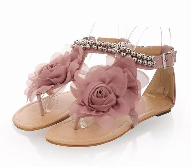 

Summer Sandals Women T-strap Flip Flops Thong flower Sandals Designer Elastic Band Ladies Gladiator Sandal Shoes Woman flat