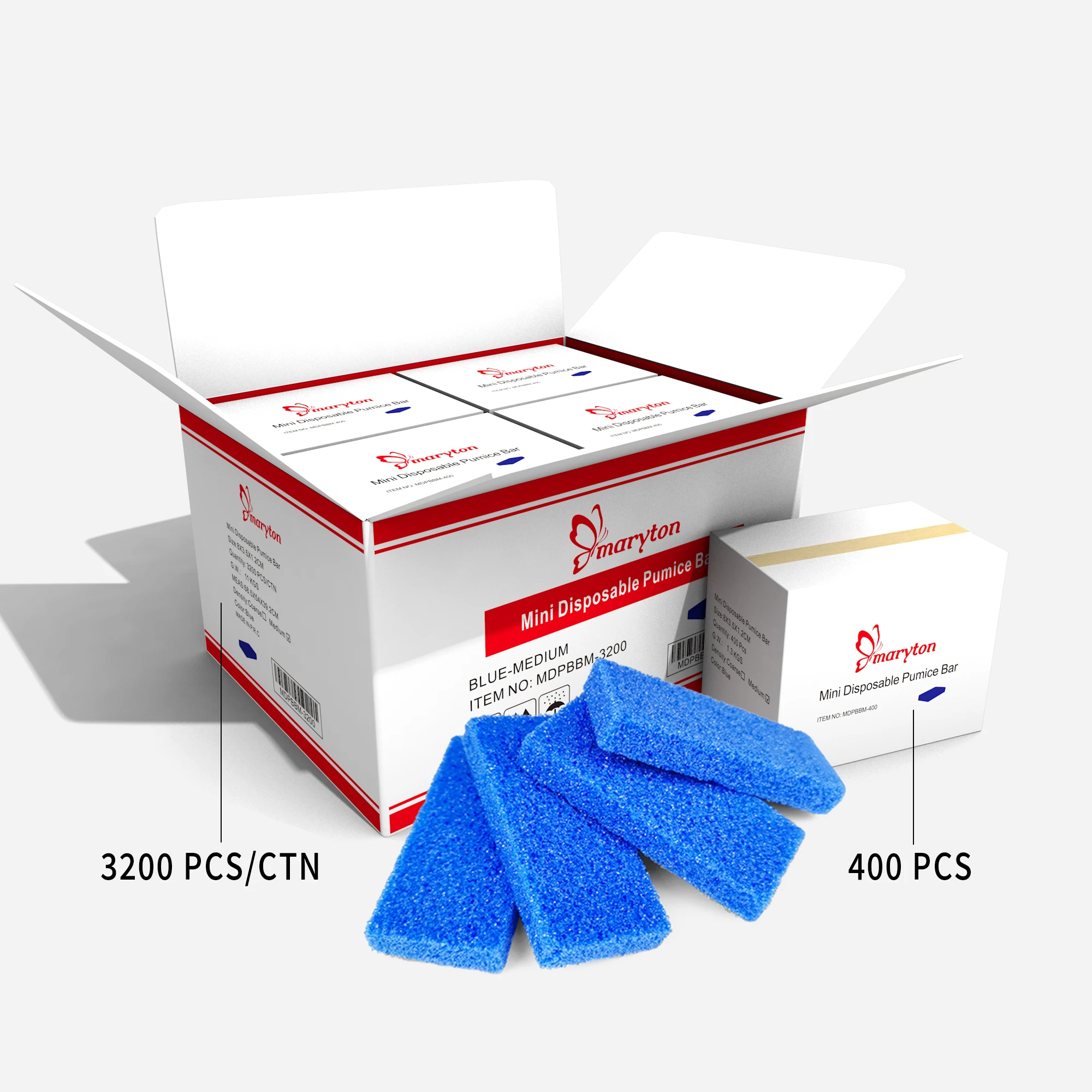 

3200Pcs/Carton Pumice Pad Pumice Bar Mini Pedicure Tool Foot Pumice Stone Mini Buffer for Nail Salon Exfoliating Callus Remover