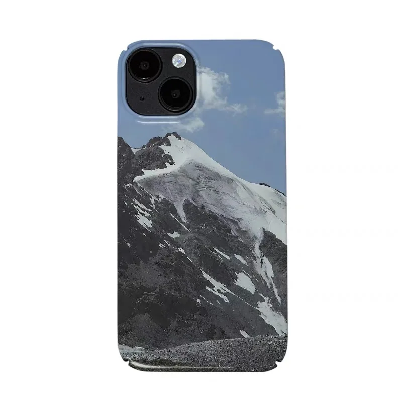 Фото Чехол для телефона INS Blue Snow Mountain INS Wind для iPhone 16, 15, 14, 13, 12, 11 Pro Max X XS XR XSMax 7, 8 Plus, глянцевая пленка, жесткий чехол из ПК №1