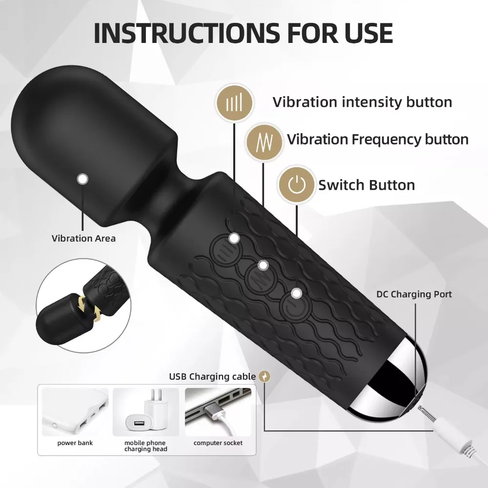 Вибратор-массажер для клитора USB перезарядка AV-вибратор-массажер