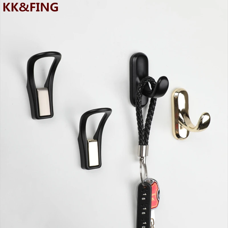 

KK&FING New Cabinet Wardrobe Hooks Kitchen Bathroom Wall Mount Single Hook Wall Hook Furniture Coat Gold Black Small Hook