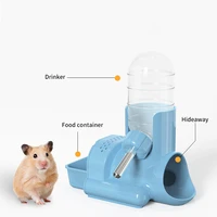 3in1 hamster drinking standing feeder shelter cage house water supply tableware water leakage prevention pet rabbit water bottle