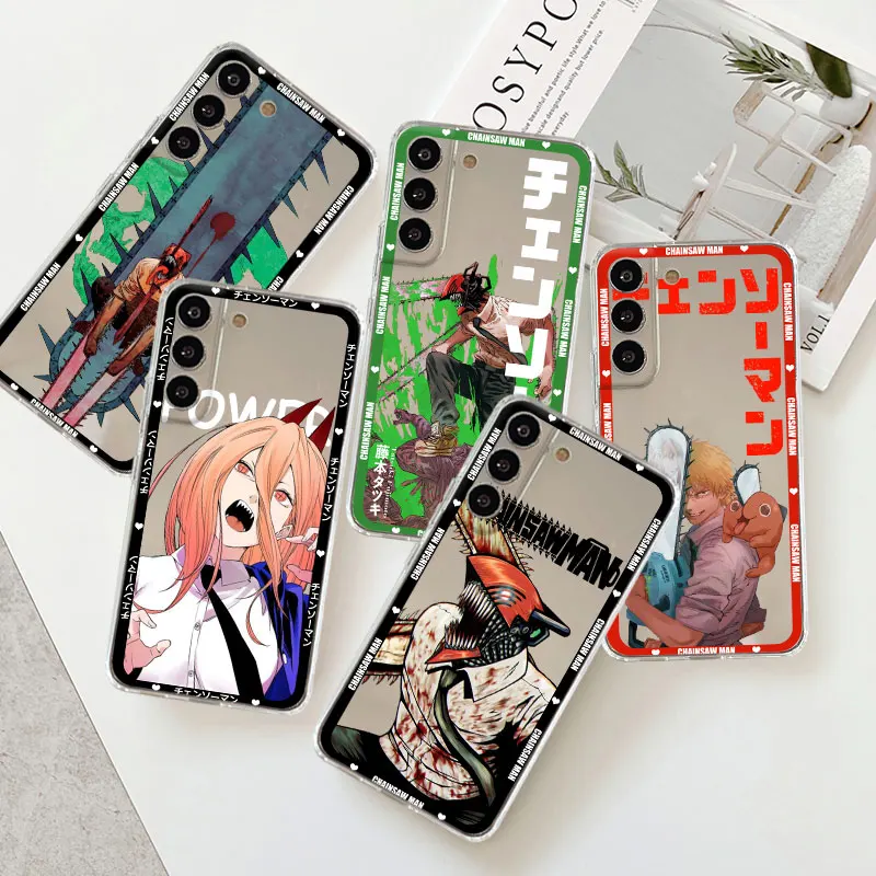 

Phone Case For Samsung S22 S21 S20 Ultra FE S10 S9 S8 Plus 5G Fundas Note 20 10 9 8 Coque Cover Shell Chainsaw Man Devil Hunter