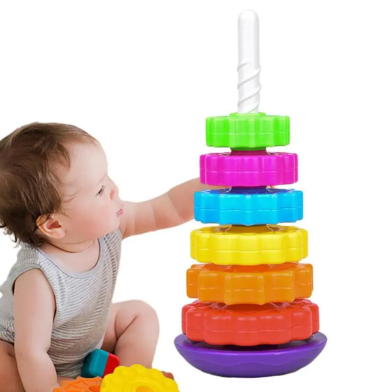 

Rainbow Spinning Stacking Toys Toddlert Spinning Wheel Toy For Fun And Engaging Brain Development Toys For Kids Boys Girls