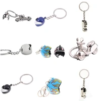 fashion men cool motorcycle helmet pendant alloy keychain car key ring key chain gift personalized chains