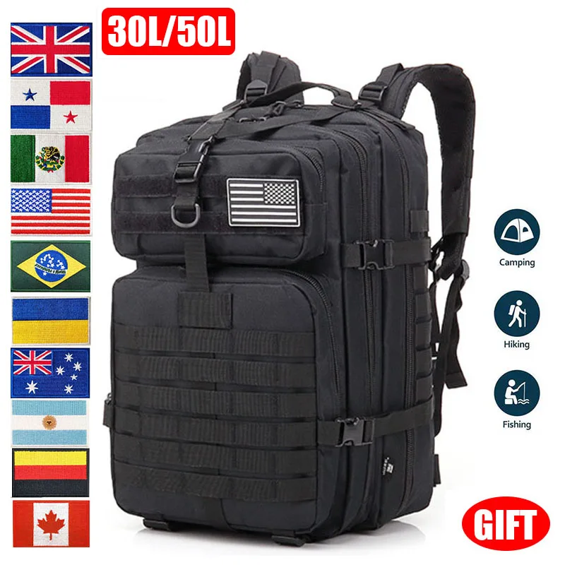 

Женские походные сумки 900D, нейлоновый военный тактический Мужской рюкзак 30 л/50 л, походная охотничья водонепроницаемая сумка для кемпинга