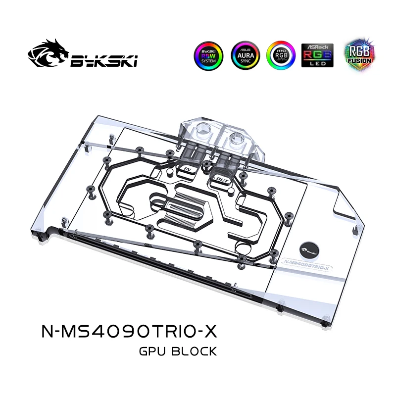 Блок графического процессора Bykski для MSI RTX 4090 Suprim X / RTX4090 GAMING TRIO 24G с системой