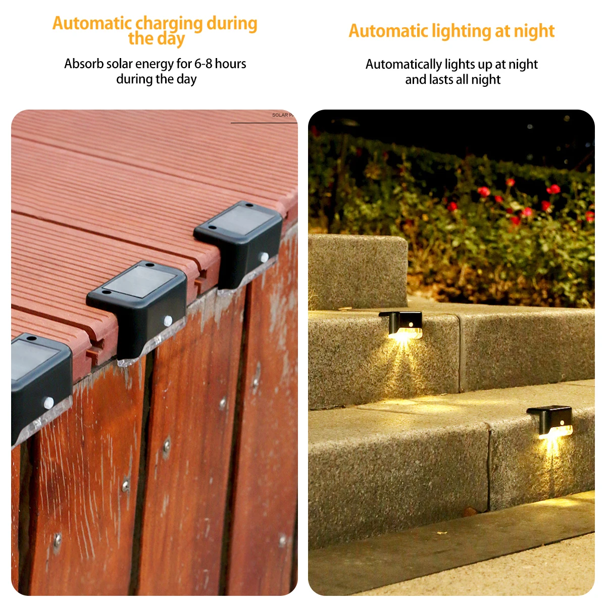 Solar LED Lights Outdoor Garden Lights IP65 Waterproof Solar Step Deck Light Lamp Sunlight Courtyard Decor solar garden lights