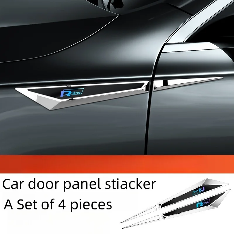 

Автомобильное лезвие, боковое крыло, Rline, декоративная наклейка с логотипом, металлическое модифицированное крыло из нержавеющей стали, блестящая декоративная наклейка, автозапчасти