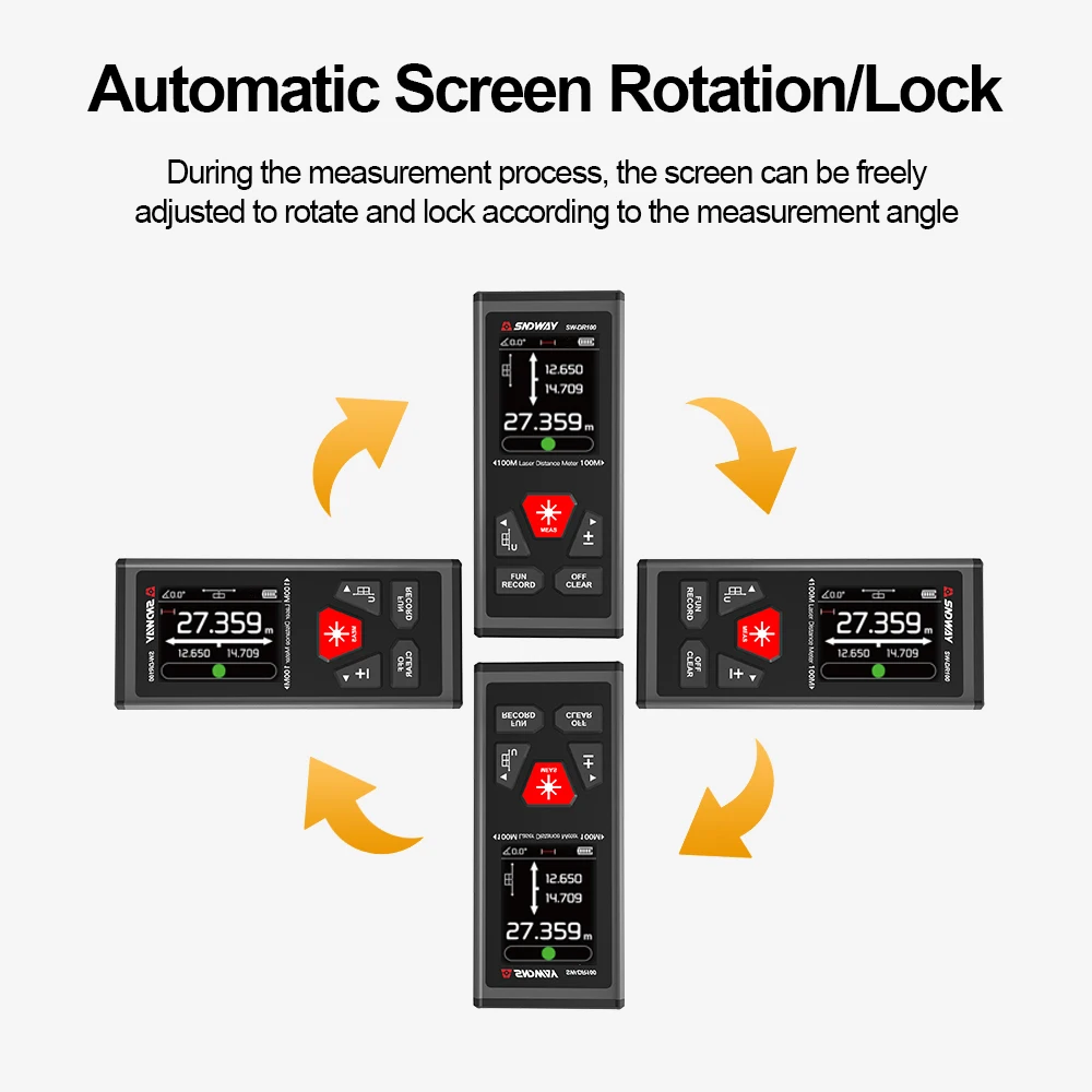 Двойной лазерный дальномер SNDWAY 120 м 200 двусторонний лазерная рулетка